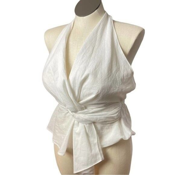 River Island Resort Wear White Tie Front Halter, Vacation, Beachy, Cruise US 10 - Picture 8 of 16